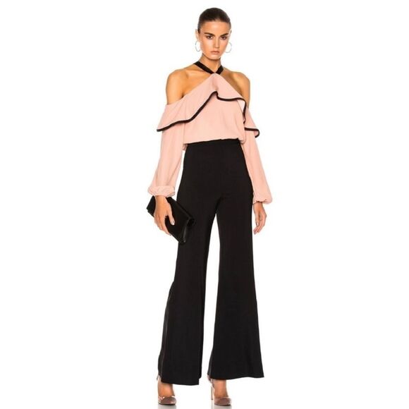 NWT Alexis Malia Off- Shoulder Blush Rose Ruffle Blouse XS Revolve - Picture 15 of 15